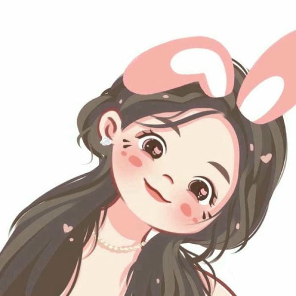 Ảnh avatar Tiktok hình chibi nữ tai thỏ đáng yêu