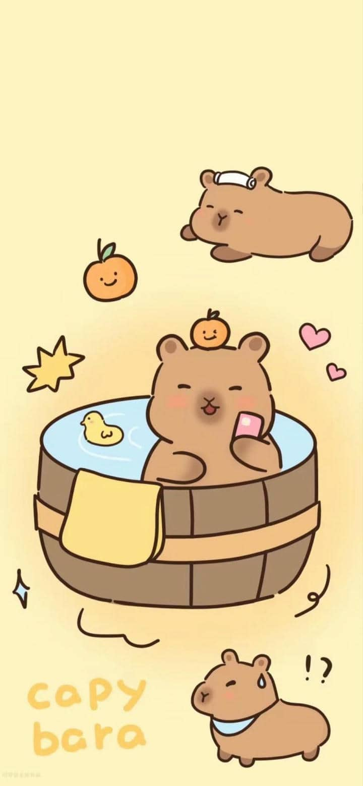 Ảnh hình nền điện thoại Capybara cute