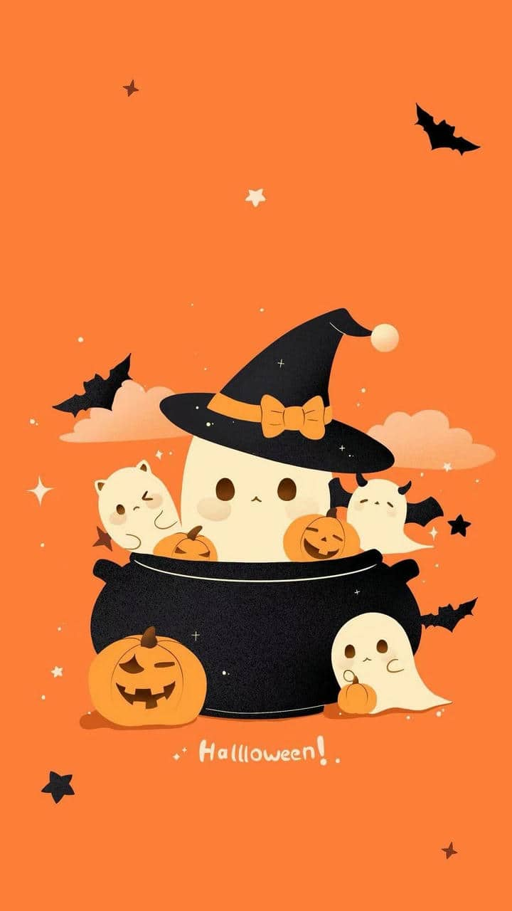 Ảnh hình nền đt Halloween cute đáng yêu