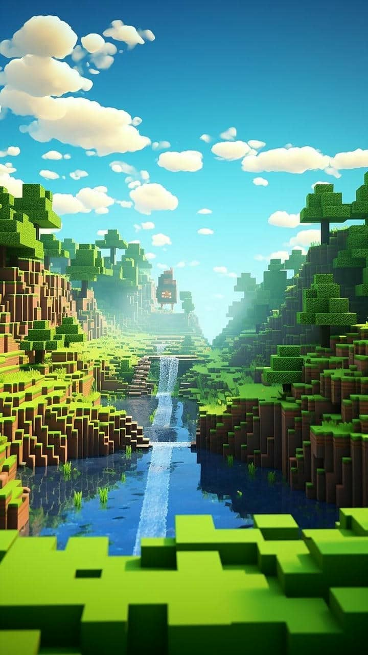 Ảnh hình nền đt Minecraft chill