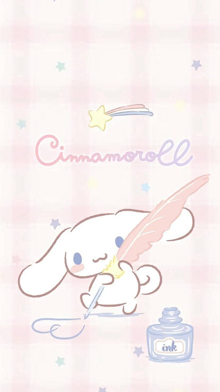 Ảnh nền màu hồng cute hình Cinnamoroll