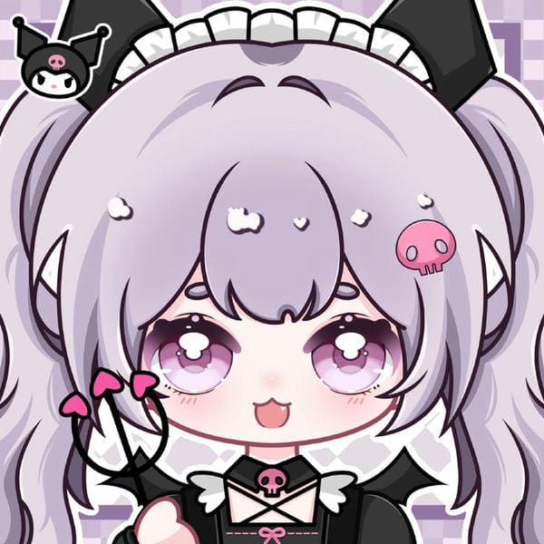 Hình ảnh avatar chibi nữ trang phục Kuromi siêu dễ thương