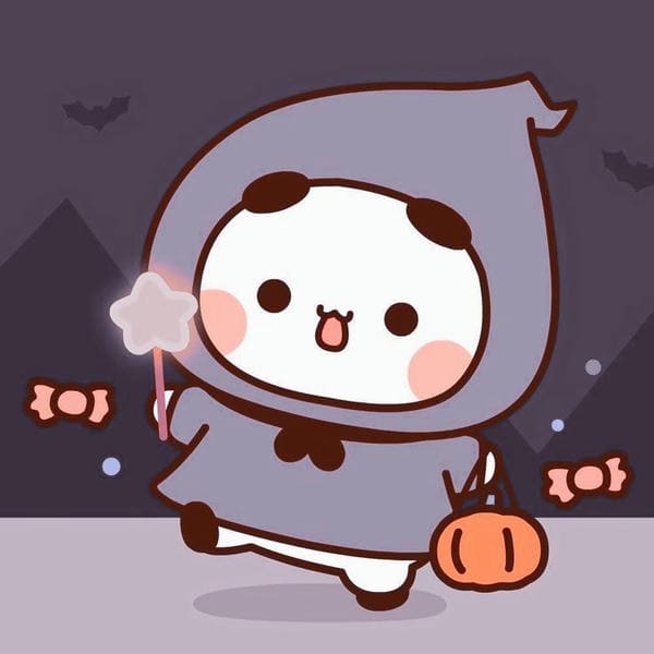 Hình avatar gấu halloween đáng yêu