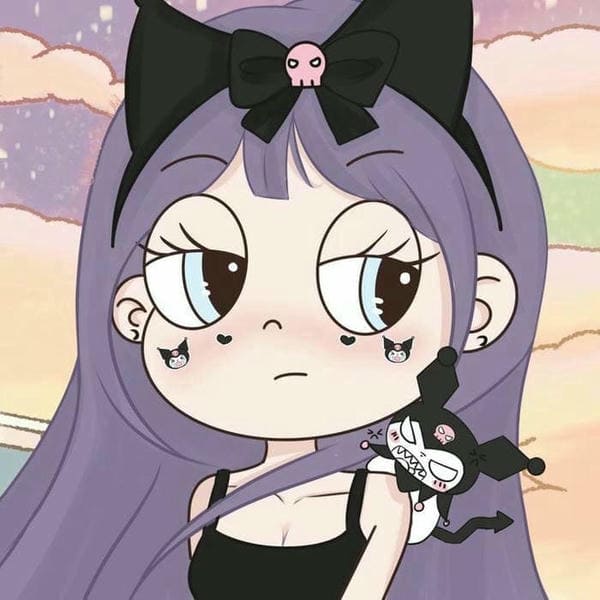 Hình avatar nữ chibi Kuromi cho Zalo