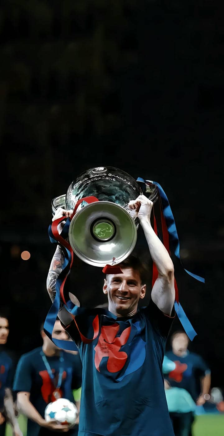 Hình nền Messi nâng cup