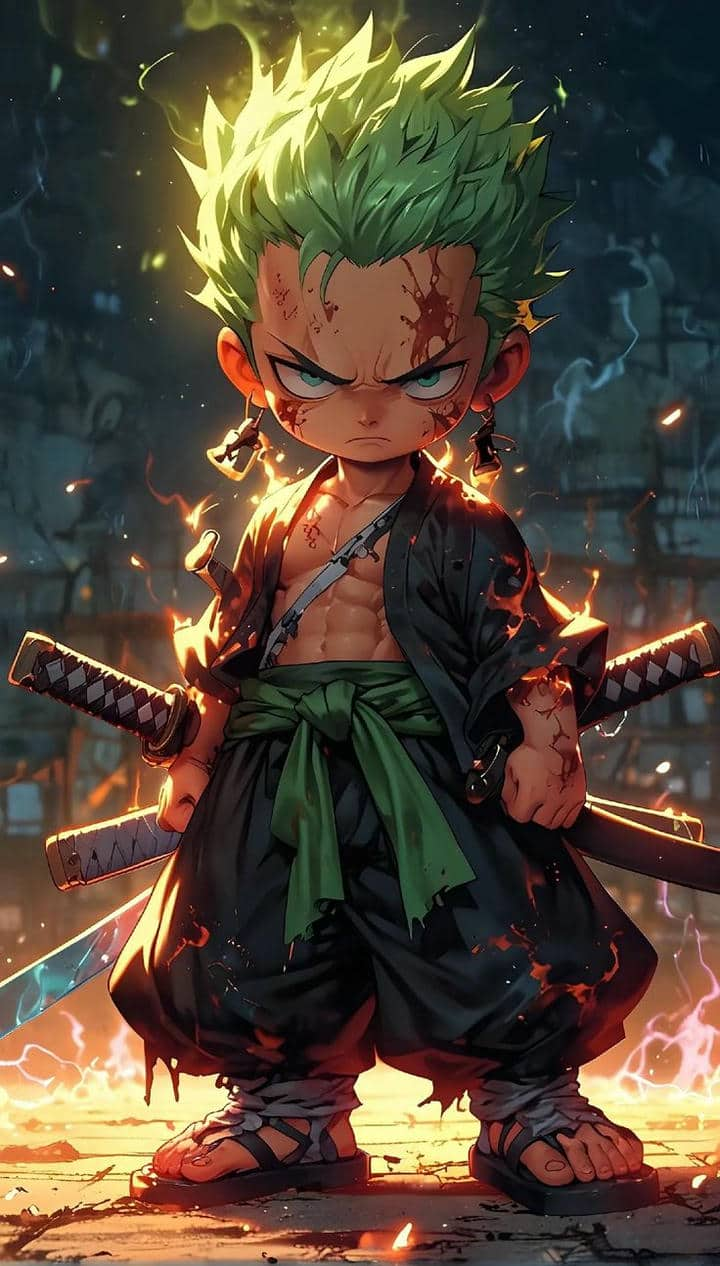 Hình nền Zoro chibi 4k