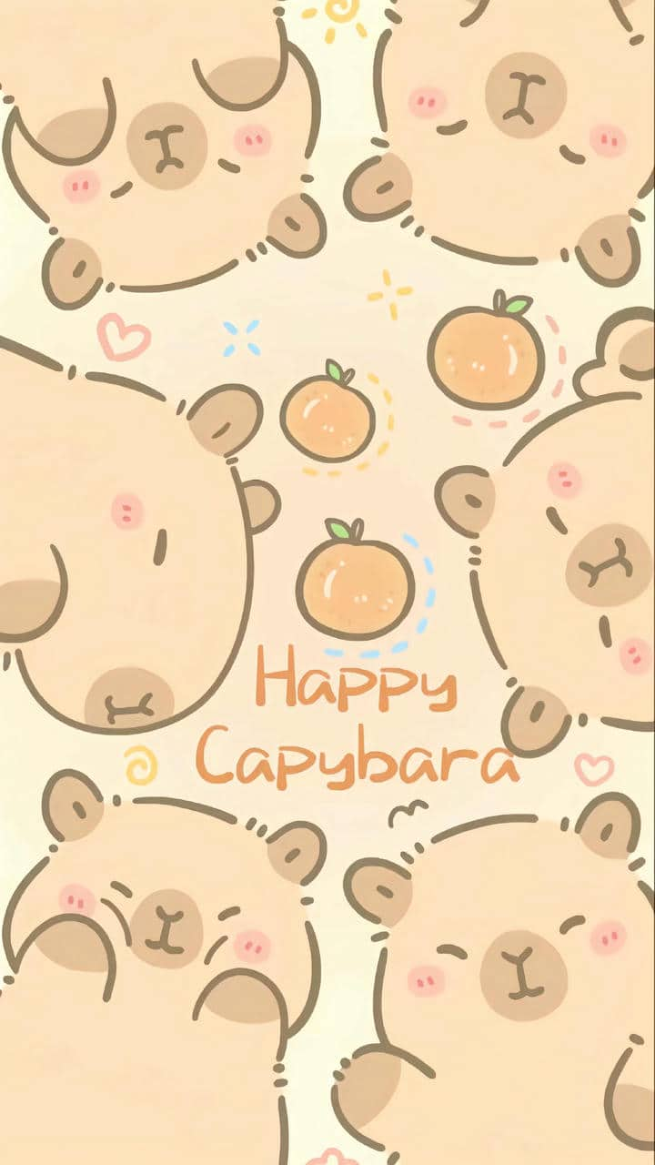 Hình nền điện thoại Capybara cute đáng yeu