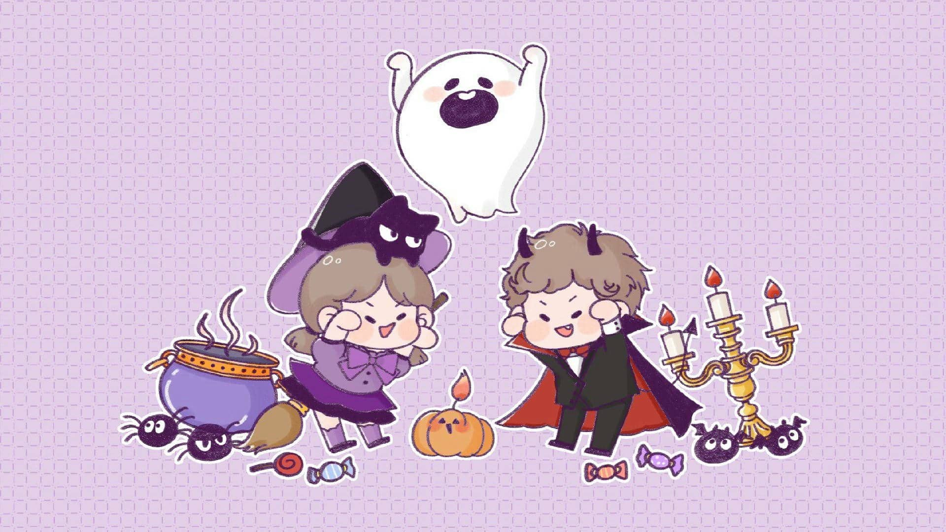 Hình nền máy tính Halloween cute