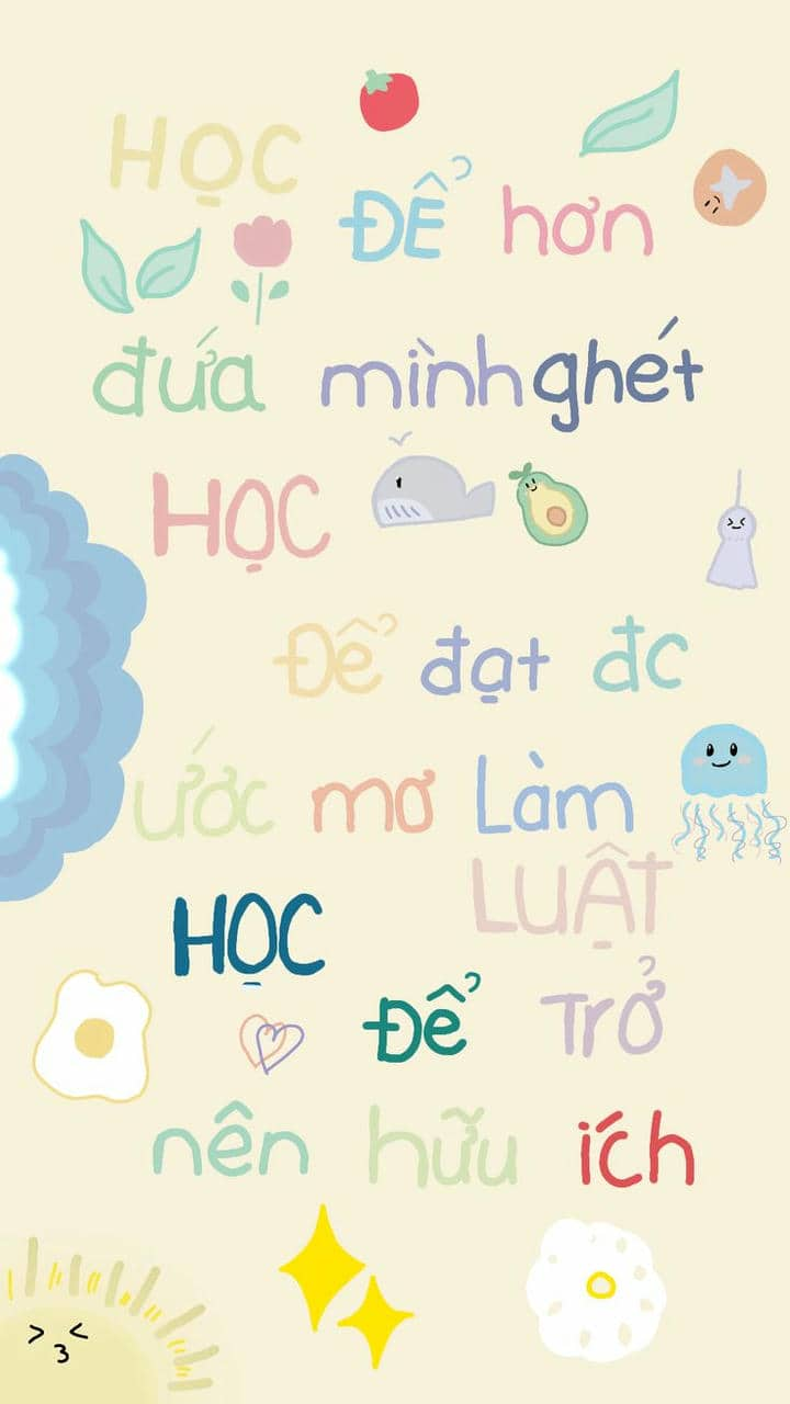 Hình nền nhắc nhở học tập