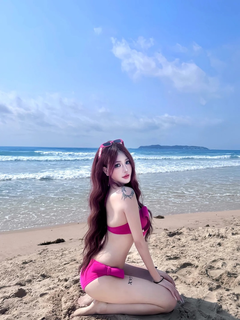 ảnh gái xinh mặc pinky bikini đẹp