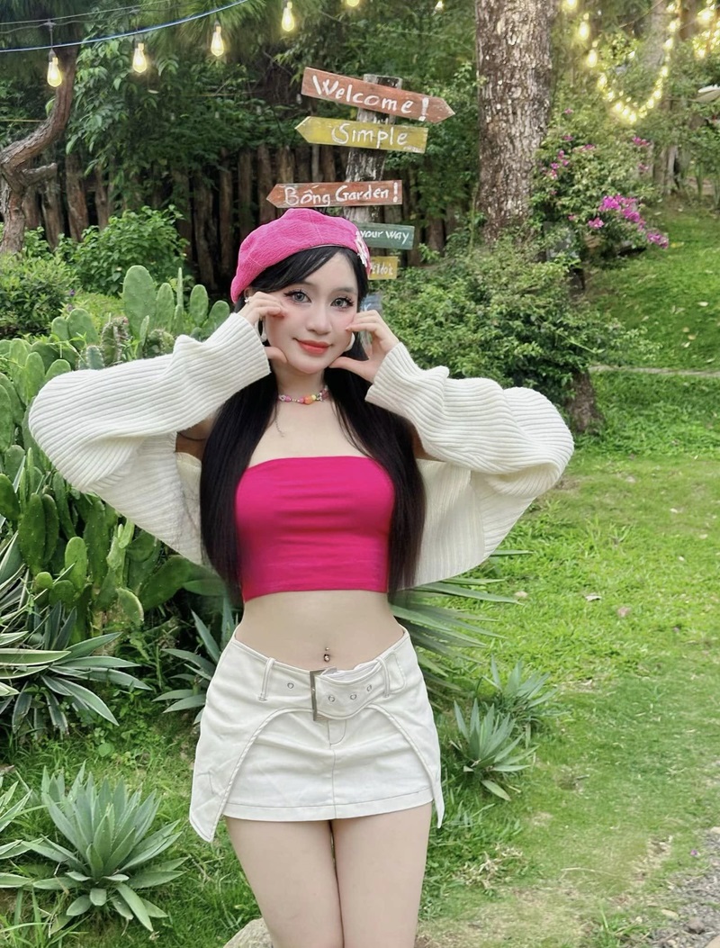 hình ảnh gái xinh mặc pinky cute